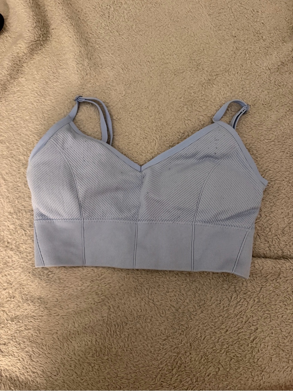 OFFLINE by Aerie Blue Ribbed sports bra